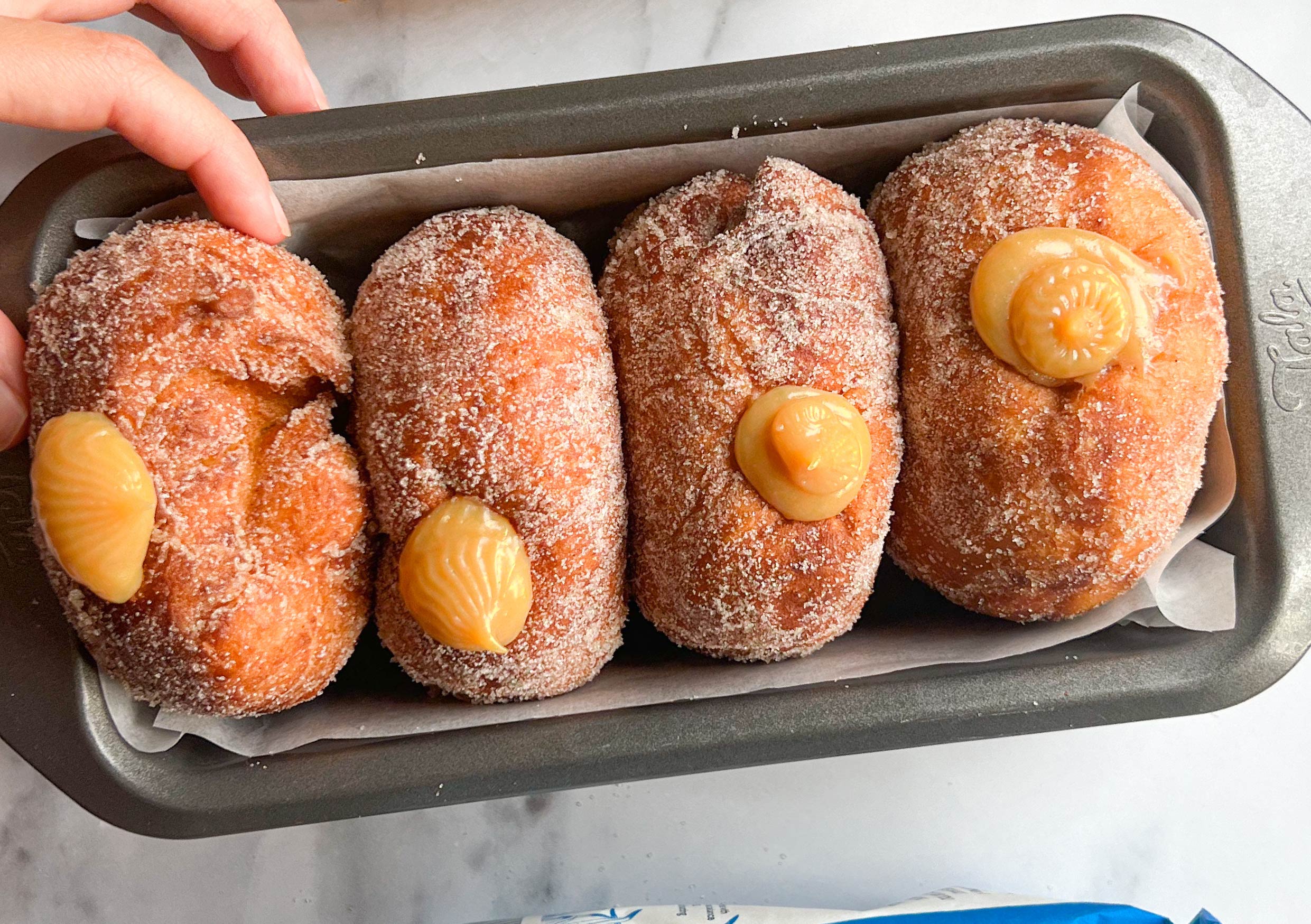 Caramel filled doughnuts