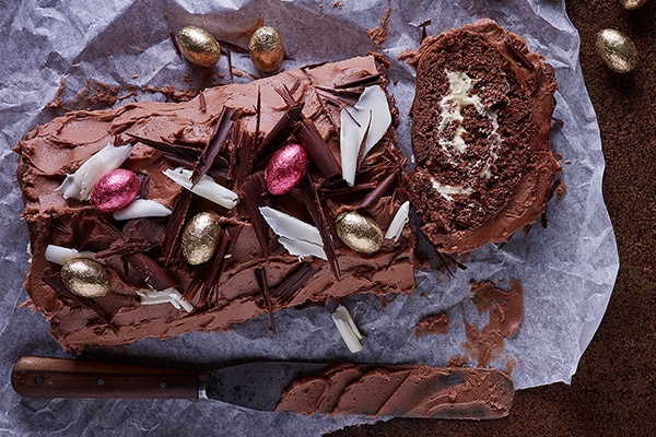 chocolate easter log