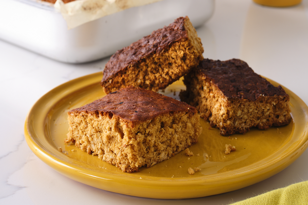 three pieces of classic parkin cake