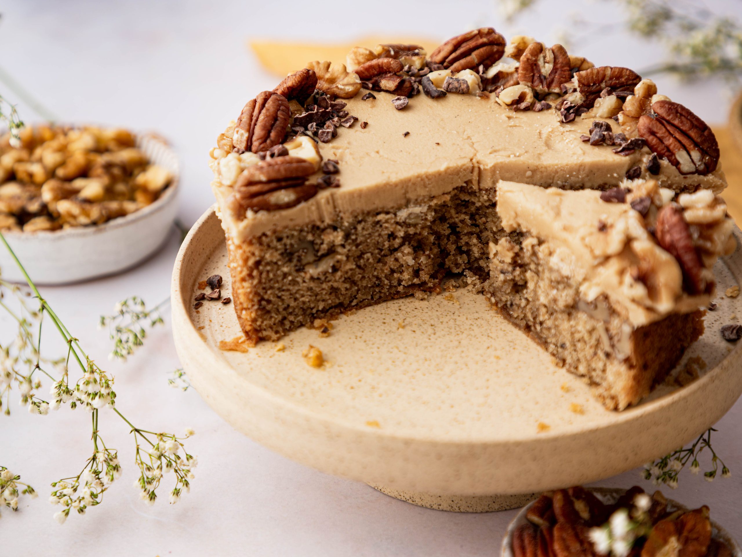 Coffee and walnut cake