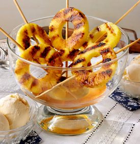 Grilled Pineapple Dessert with Vanilla Ice Cream