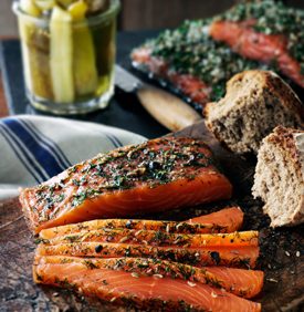 Golden Gin & Sugar-Cured Salmon