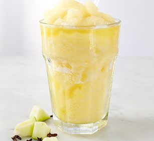 Pumpkin and apple frappe in a glass