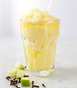 Pumpkin and apple frappe in a glass