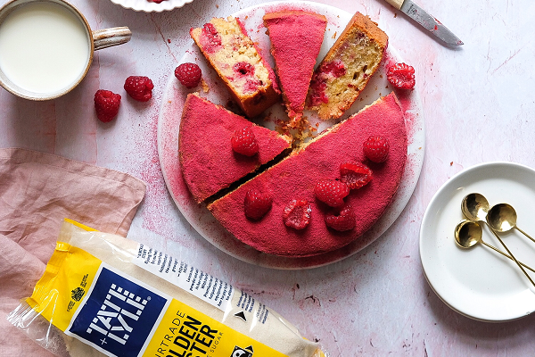 raspberry and almond sponge cake