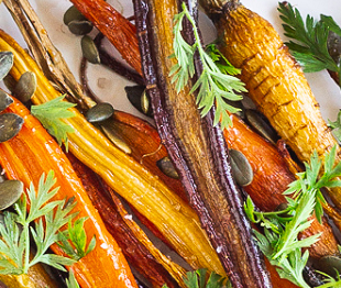 Agave Roasted Rainbow Carrots