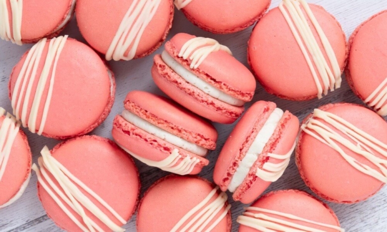 Strawberry Macarons